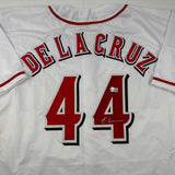 Autographed/Signed Elly De La Cruz Cincinnati White Baseball Jersey Beckett COA