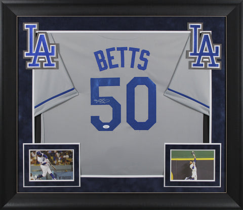 Mookie Betts Authentic Signed Grey Pro Style Framed Jersey Autographed JSA