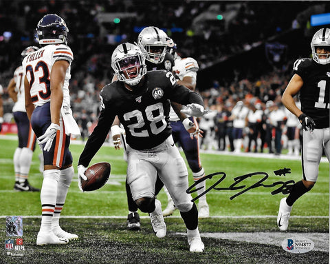 Josh Jacobs Autographed Las Vegas Oakland Raiders 8x10 Beckett Witnessed #3