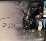 Lebron James The Show Autopgraphed Framed 20x46 Collage - Upper Deck COA