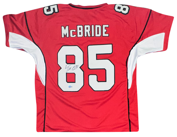 TREY McBRIDE AUTOGRAPHED SIGNED ARIZONA CARDINALS #85 RED JERSEY BECKETT