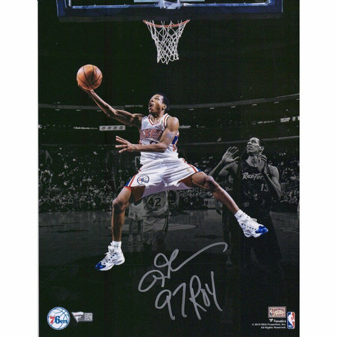 ALLEN IVERSON Autographed "ROY 97" 76ers 11" x 14" Spotlight Photograph FANATICS