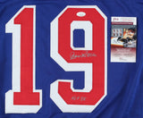 Jean Ratelle Signed New York Rangers Jersey Inscribed "HOF 85" (JSA COA)