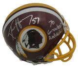 Ken Harvey Autographed Washington Redskins Mini Helmet 70 Greatest JSA 14616