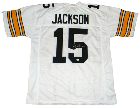 JOSH JACKSON SIGNED AUTOGRAPHED IOWA HAWKEYES #15 WHITE JERSEY JSA