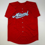 Autographed/Signed Jazz Chisholm Jr. Miami Red Baseball Jersey Beckett BAS COA