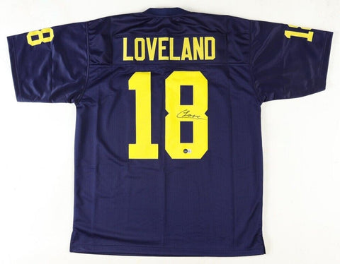 Colston Loveland Signed Michigan Wolverines Jersey (Beckett) 2023 National Champ