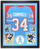 Earl Campbell Signed Houston Oilers 35"x43" Framed Jersey (JSA) Univ. Texas RB