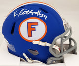 KYLE PITTS AUTOGRAPHED FLORIDA FLAT MATTE BLUE SPEED MINI HELMET BECKETT 189800