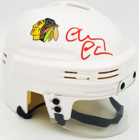 CHEVY CHASE AUTOGRAPHED BLACKHAWKS MINI HELMET CHRISTMAS VACATION BECKETT 232842