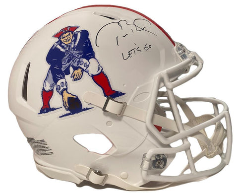 TOM BRADY Autographed "Let's Go" Authentic Patriots TB Helmet FANATICS LE 1/12