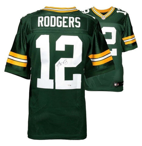 AARON RODGERS Autographed Green Bay Packers Authentic Elite Jersey FANATICS