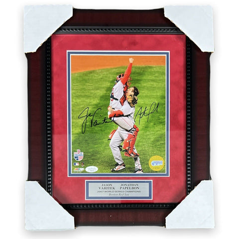 Jason Varitek & Jonathan Papelbon Signed Autographed Photo Framed to 14x17 MLB