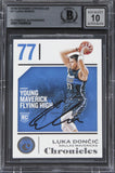 Mavs Luka Doncic Signed 2018 Panini Chronicles #71 Rookie Card Auto 10! BAS Slab