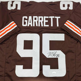 Autographed/Signed Myles Garrett Cleveland Brown Football Jersey JSA COA