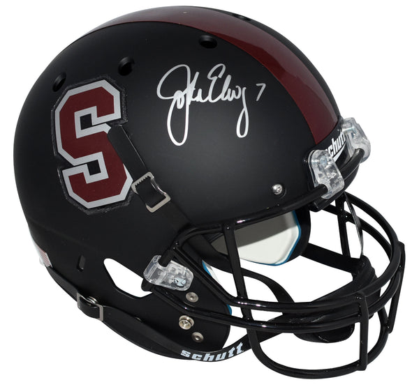 JOHN ELWAY AUTOGRAPHED STANFORD CARDINAL BLACK FULL SIZE HELMET BECKETT