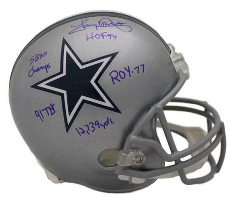 Tony Dorsett Autographed Dallas Cowboys Replica Helmet 5 Insc JSA 21889