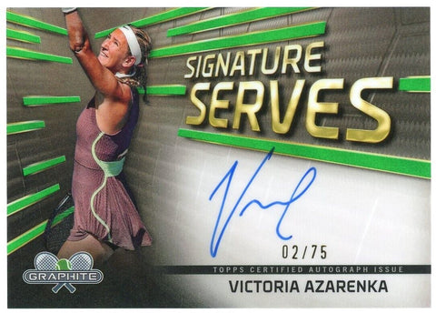 2024 Topps Graphite Tennis Signature Serves Victoria Azarenka Auto Green /75