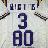 Autographed/Signed ODELL BECKHAM JR. & JARVIS LANDRY LSU White Jersey JSA COA