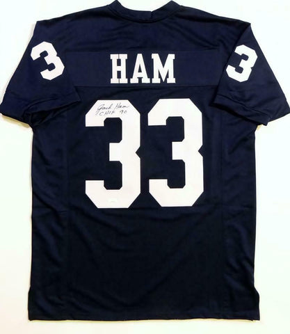 Jack Ham Autographed Navy Blue College Style Jersey W/ CHOF- JSA W Auth *TL3