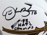 Derrick Brooks Autographed FSU Lunar Speed Mini Helmet w/NAT'L Champs-BAW Holo