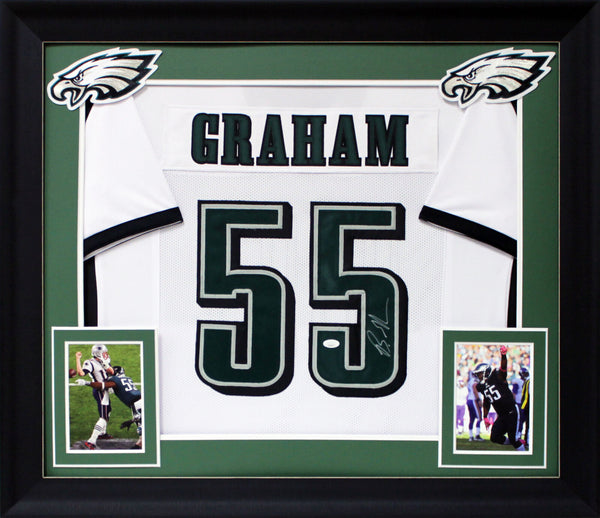 Brandon Graham Authentic Signed White Pro Style Framed Jersey JSA Witness