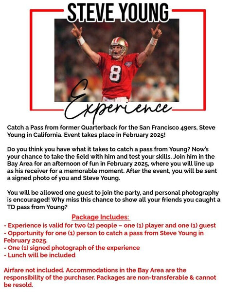 Catch A Pass From San Francisco 49er Great, Steve Young Experience