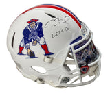 TOM BRADY Autographed "Let's Go" Custom Visor Patriots Helmet FANATICS LE 12