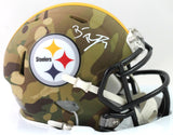 Ben Roethlisberger Signed Steelers Camo Speed Mini Helmet - Fanatics Auth *White