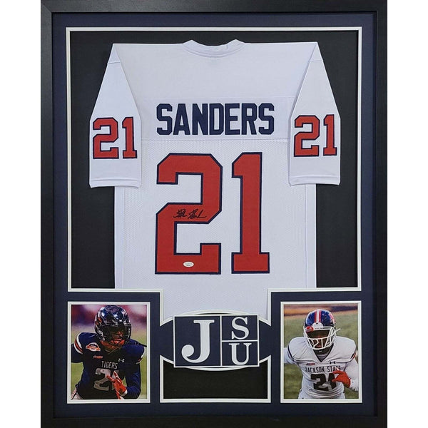 Shilo Sanders Autographed Signed Framed Jackson State Colorado Jersey JSA