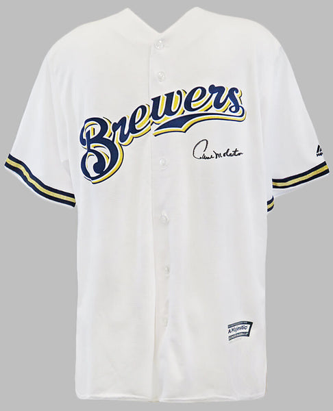 Paul Molitor Signed Milwaukee Brewers Majestic Replica Baseball Jersey -(SS COA)