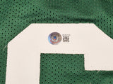 BOSTON CELTICS BILL RUSSELL AUTOGRAPHED GREEN JERSEY BECKETT BAS STOCK #229028