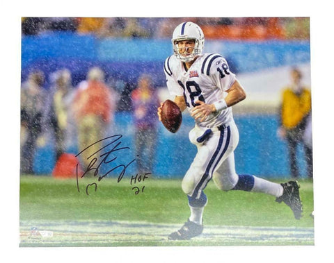 PEYTON MANNING Autographed "HOF 21" Colts 16" x 20" Photograph FANATICS