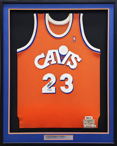 Cavaliers LeBron James Autographed Framed Mitchell & Ness Jersey /123 Beckett