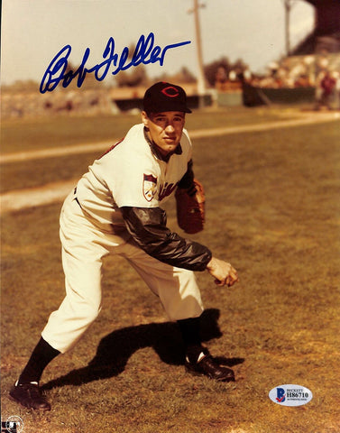 Indians Bob Feller Authentic Signed 8x10 Photo Autographed BAS 2