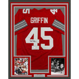 Framed Autographed/Signed Archie Griffin 35x39 Ohio State Jersey Beckett BAS COA