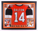 Andy Dalton Signed Bengals 35x43 Custom Framed Jersey (JSA) 3X Pro Bowl Q.B.