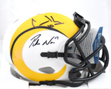 Cooper Kupp Puka Nacua Autographed Rams Lunar Speed Mini Helmet- BAS Fanatics