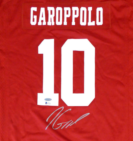 49ERS JIMMY GAROPPOLO AUTOGRAPHED RED NIKE JERSEY XL TRISTAR & BECKETT 133389