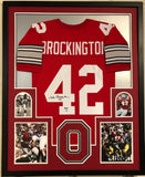 FRAMED OHIO STATE BUCKEYES JOHN BROCKINGTON AUTOGRAPHED SIGNED JERSEY JSA COA