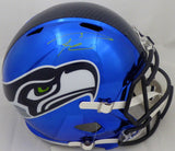 RUSSELL WILSON AUTOGRAPHED SEAHAWKS BLUE CHROME FULL SIZE HELMET GREEN RW 145779