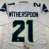 Autographed/Signed Devon Witherspoon Seattle White Football Jersey JSA COA