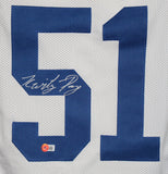 Kwity Paye Autographed/Signed Pro Style White XL Jersey Beckett 39000