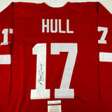 Autographed/Signed Brett Hull Detroit Red Hockey Jersey JSA COA Auto