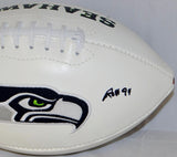 Curt Warner Autographed Seattle Seahawks Logo Football with ROH and JSA W Auth