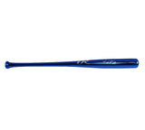 Marcell Ozuna Signed Atlanta Braves Rawlings Blue Chrome MLB Bat