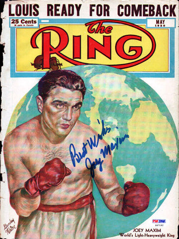 Joey Maxim Autographed Signed The Ring Magazine Cover PSA/DNA #S47192