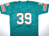 Larry Csonka Autographed Teal Pro Style Jersey - Beckett W Hologram *Black