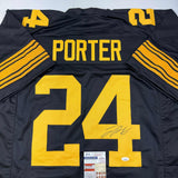 Autographed/Signed Joey Porter Jr. Pittsburgh Color Rush Football Jersey JSA COA