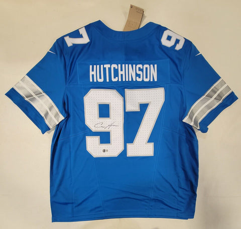 AIDAN HUTCHINSON SIGNED DETROIT LIONS NIKE XXL LIMITED FUSE JERSEY BECKETT COA